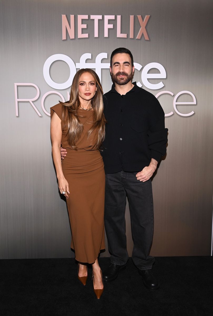Jennifer Lopez and Brett Goldstein attend a special screening for Netflix's "Office Romance"