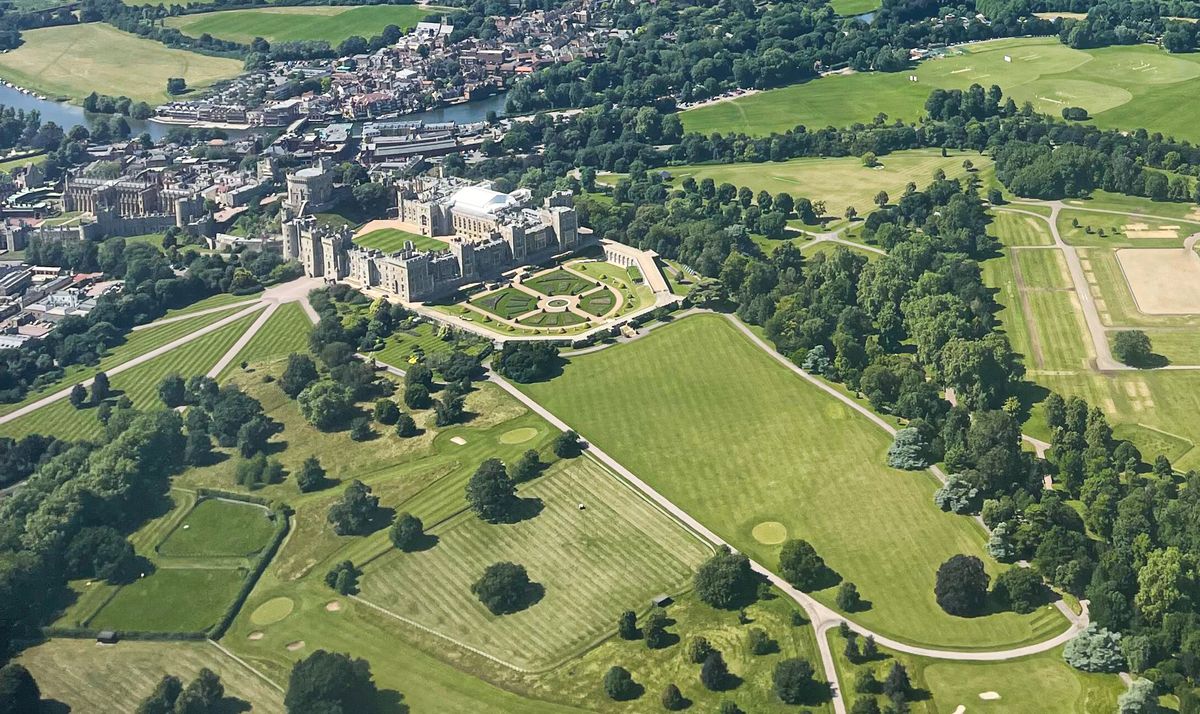 A aerial view of Windsor Castle and the surrounding area at Windsor Castle 