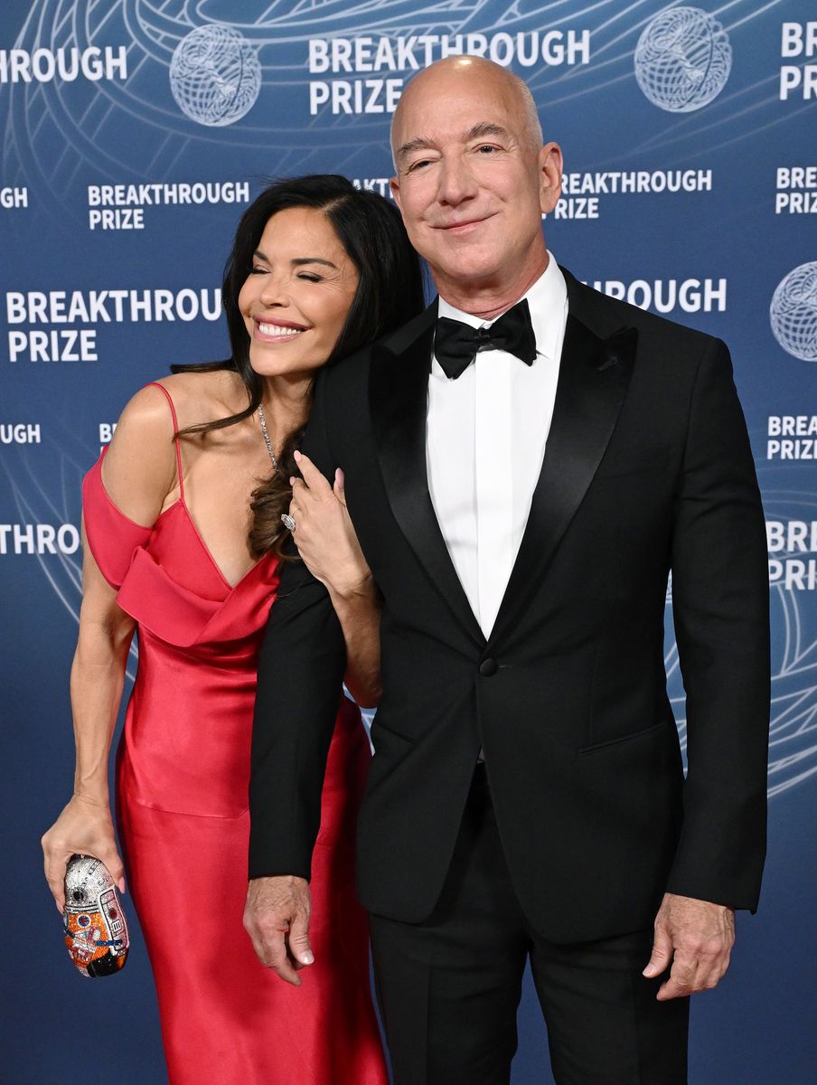 Lauren SÃ¡nchez, Jeff Bezos at The 11th Breakthrough Prize Ceremony held at Barker Hanger on April 05, 2025 in Santa Monica, California. (Photo by Gilbert Flores/Variety via Getty Images)