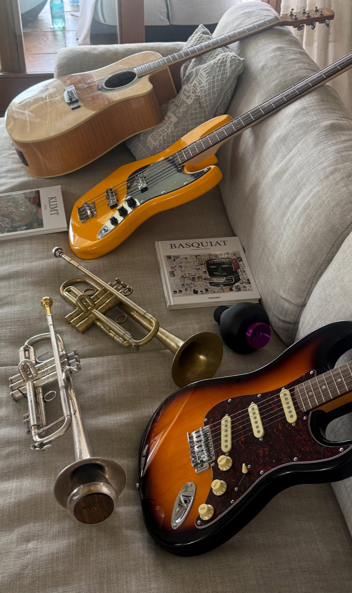 Music was never far away, with guitars, a bass and trumpets among the instruments featured in Willow's photo dump.