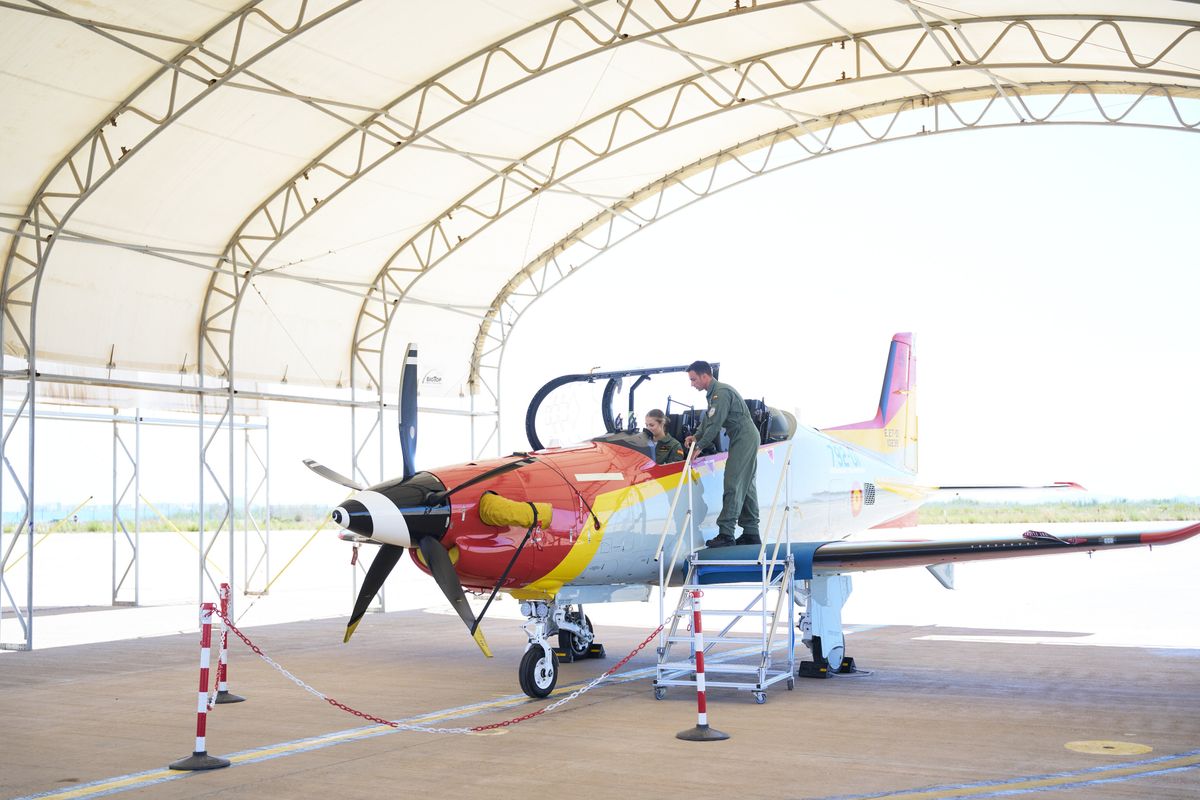 Crown Princess Leonor attends her first day at General Academy of Air and Space on September 1, 2025 in San Javier, Spain. (Photo by Album/Sipa USA)