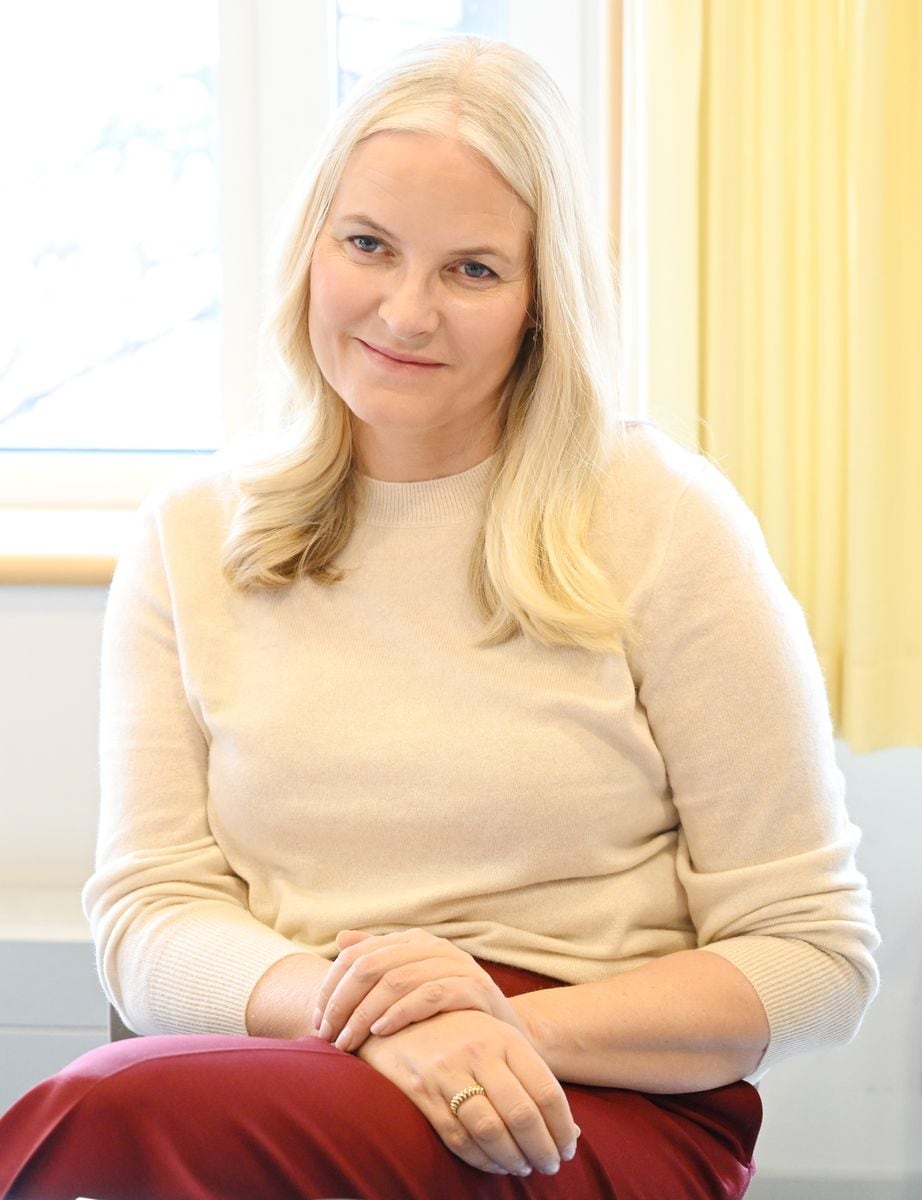 Crown Princess Mette-Marit visits the Healthcare Clowns at Ulleval Hospital on March 5, 2025 in Oslo, Norway
