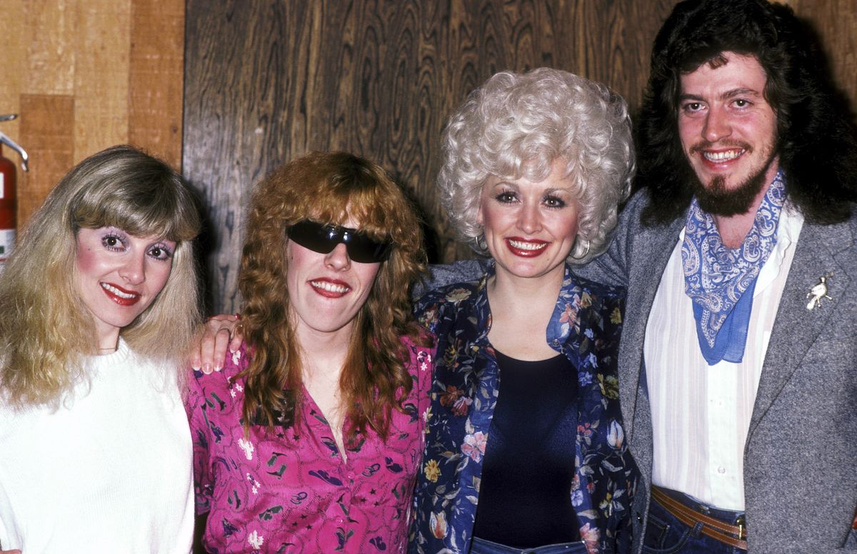 Musicians Stella Parton, Freida Parton, Dolly Parton, and Floyd Parton at Bearsville Studios in North Hollywood, California for the recording of Freida Parton's Self-Titled Album-'Freida Parton' on January 15, 1981 . (Photo by Ron Galella/Ron Galella Collection via Getty Images)