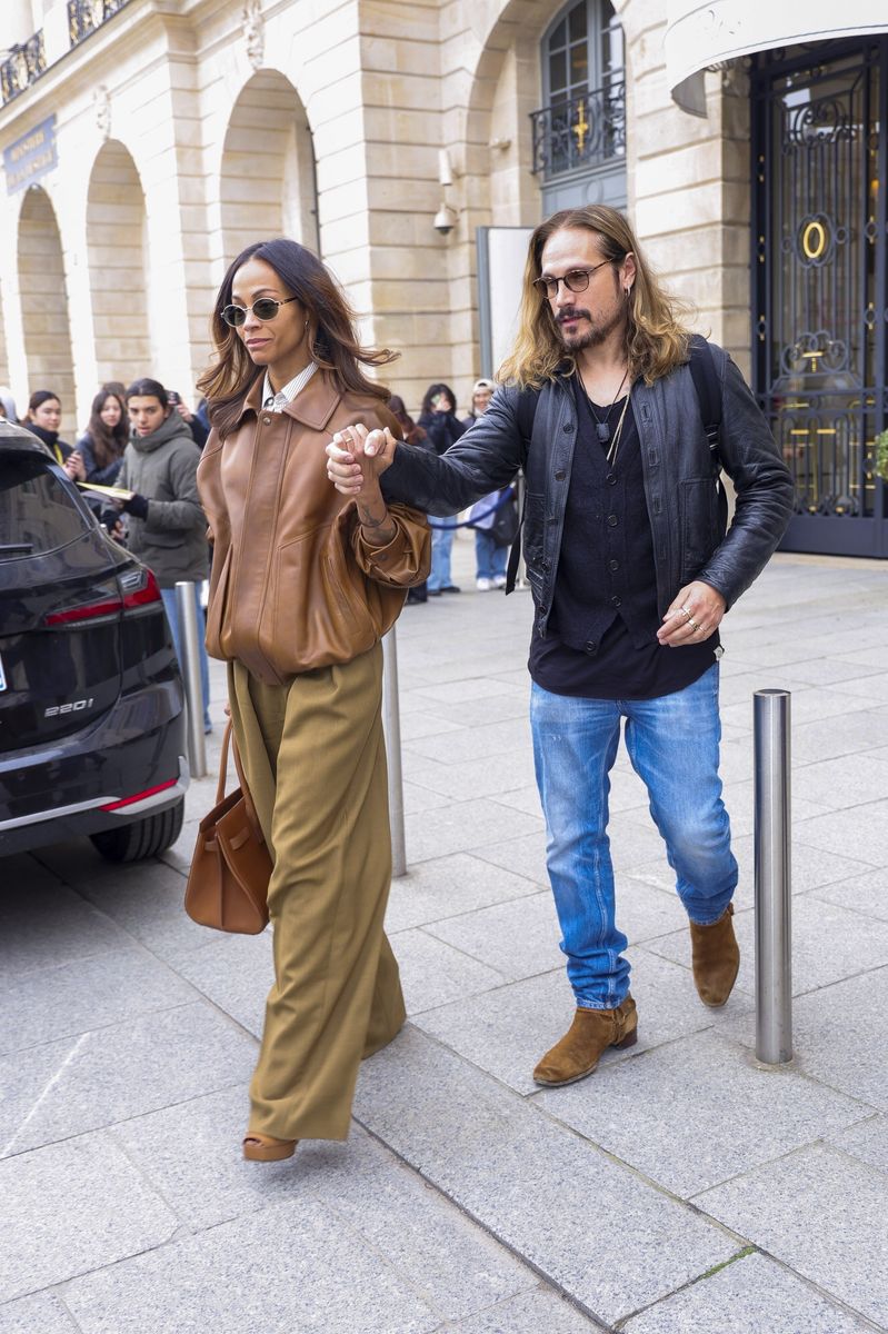 Zoe Saldana and Marco Perego were seen leaving the Place Vendôme in Paris and enjoying their time in the city.