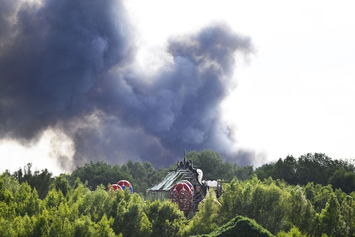 Smoke caused by a fire at the festival site of the Tomorrowland electronic music festival, Wednesday 16 July 2025, in Boom.