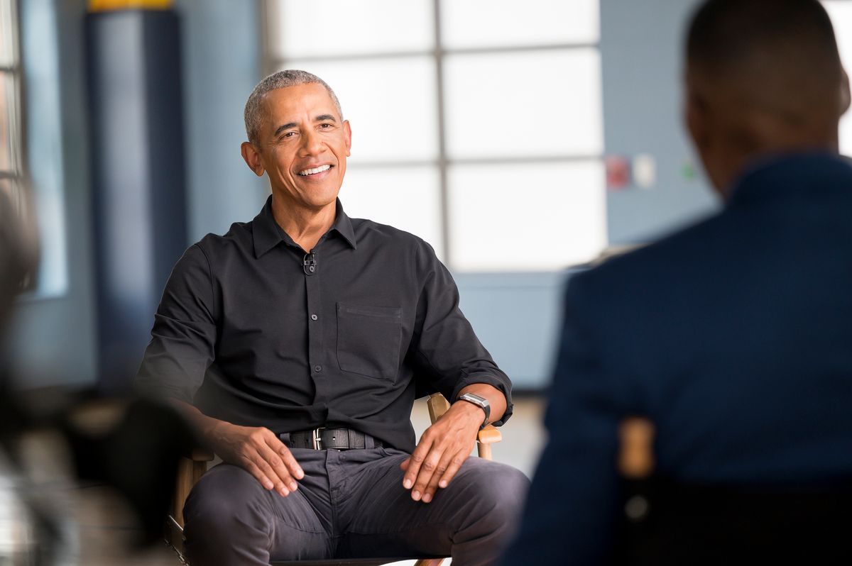 Barack Obama and Michael Strahan on the documentary "Soul of a Nation" 