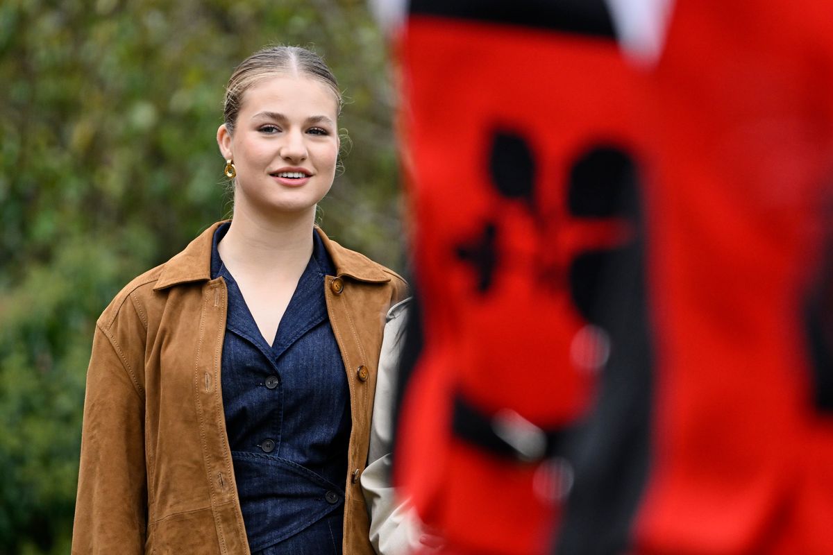 SIERO, SPAIN - OCTOBER 25: Crown Princess Leonor of Spain visits Valdesoto which has been honoured as the 2025 Best Asturian Village, the day after the 'Princesa de Asturias' Awards on October 25, 2025 in Siero, Spain. (Photo by Carlos Alvarez/Getty Images)