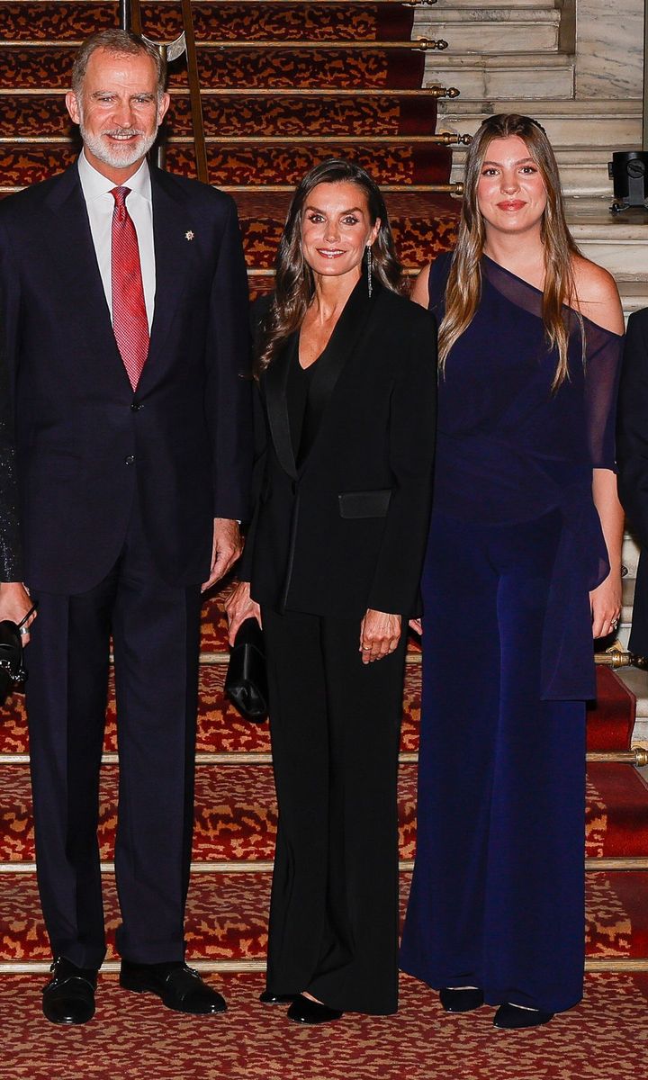 Queen Letizia and Princess Leonor coordinate dark suits at Liceu awards in Barcelona