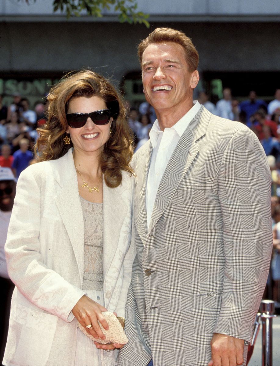 Arnold Schwarzenegger and wife Maria Shriver during Arnold Schwarzenegger Footprint Ceremony 