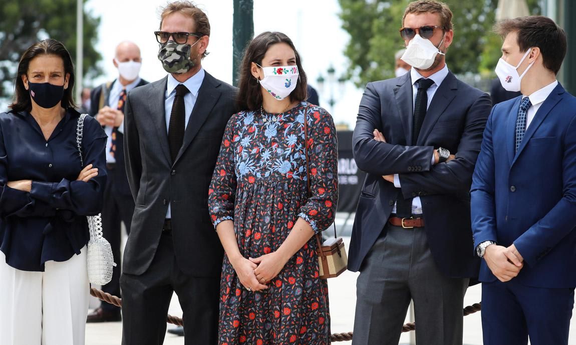 Tatiana wore a floral embroidered face mask from her fashion brand