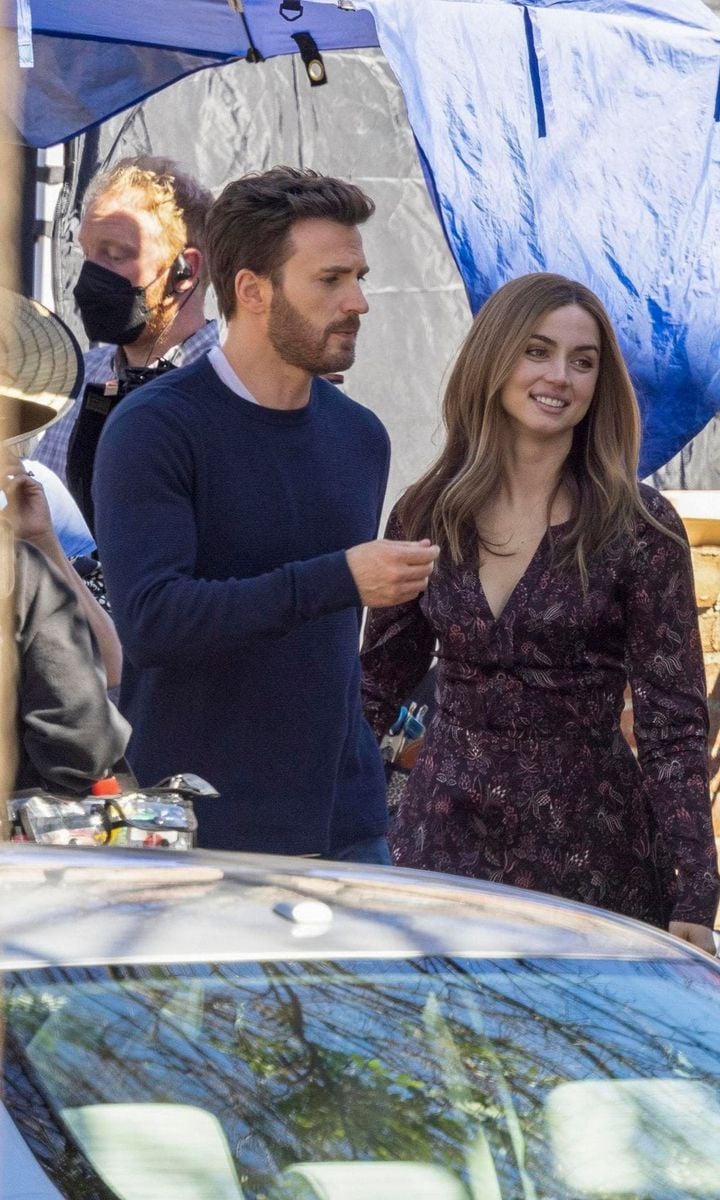 Ana De Armas and Chris Evans Seen Together For The First Time On The Set Of 'Ghosted'
