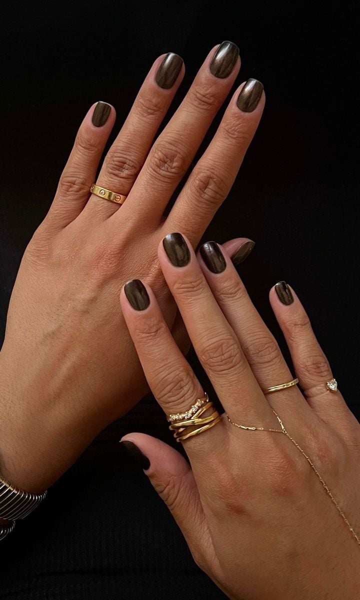 8. Black Glazed Nails
