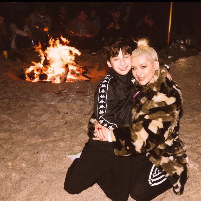 Xtina birthday shout out to son