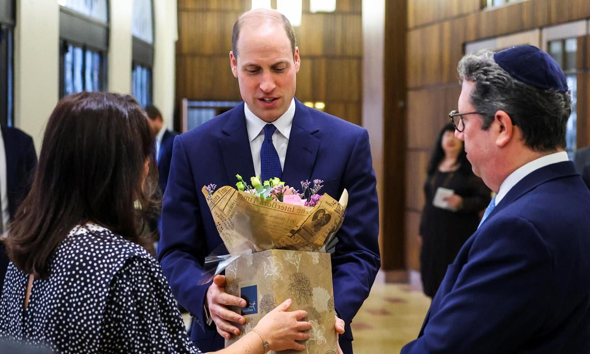 Prince William was presented with flowers for his wife on Feb. 29, 2024