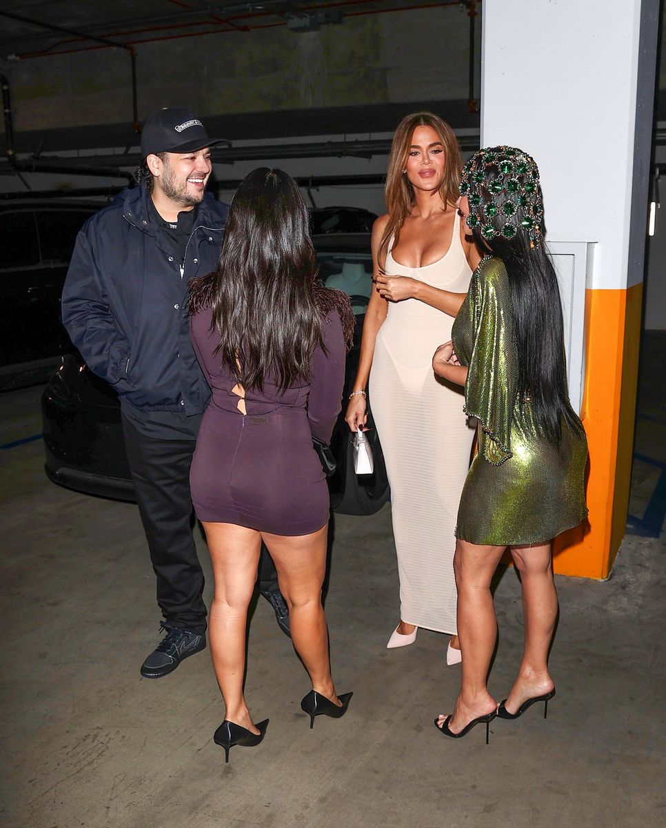 Rob Kardashian was all smiles as he spent time with his sisters, including Khloé and Kim Kardashian, during the intimate family celebration.