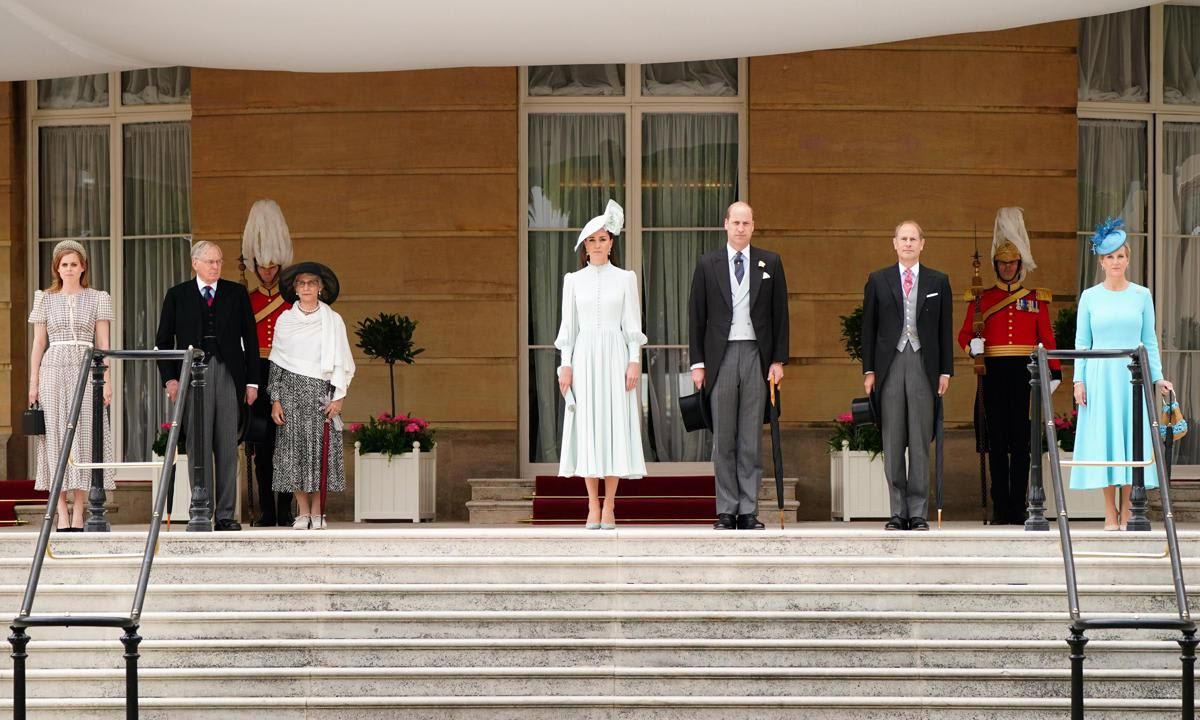 Princess Beatrice, the Duke and Duchess of Gloucester, the Duke and Duchess of Cambridge, Prince Edward and the Countess of Wessex attended Buckingham Palace's final garden party of the season on May 25. Per the palace, " 8,000 guests were invited as a way to recognise for the positive impact they make in their communities."