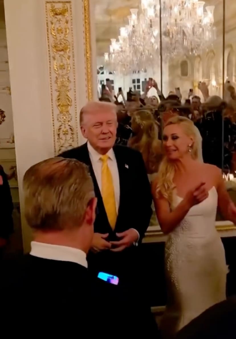 Donald Trump goes viral after surprise appearance at Mar-a-Lago wedding and comment about heaven