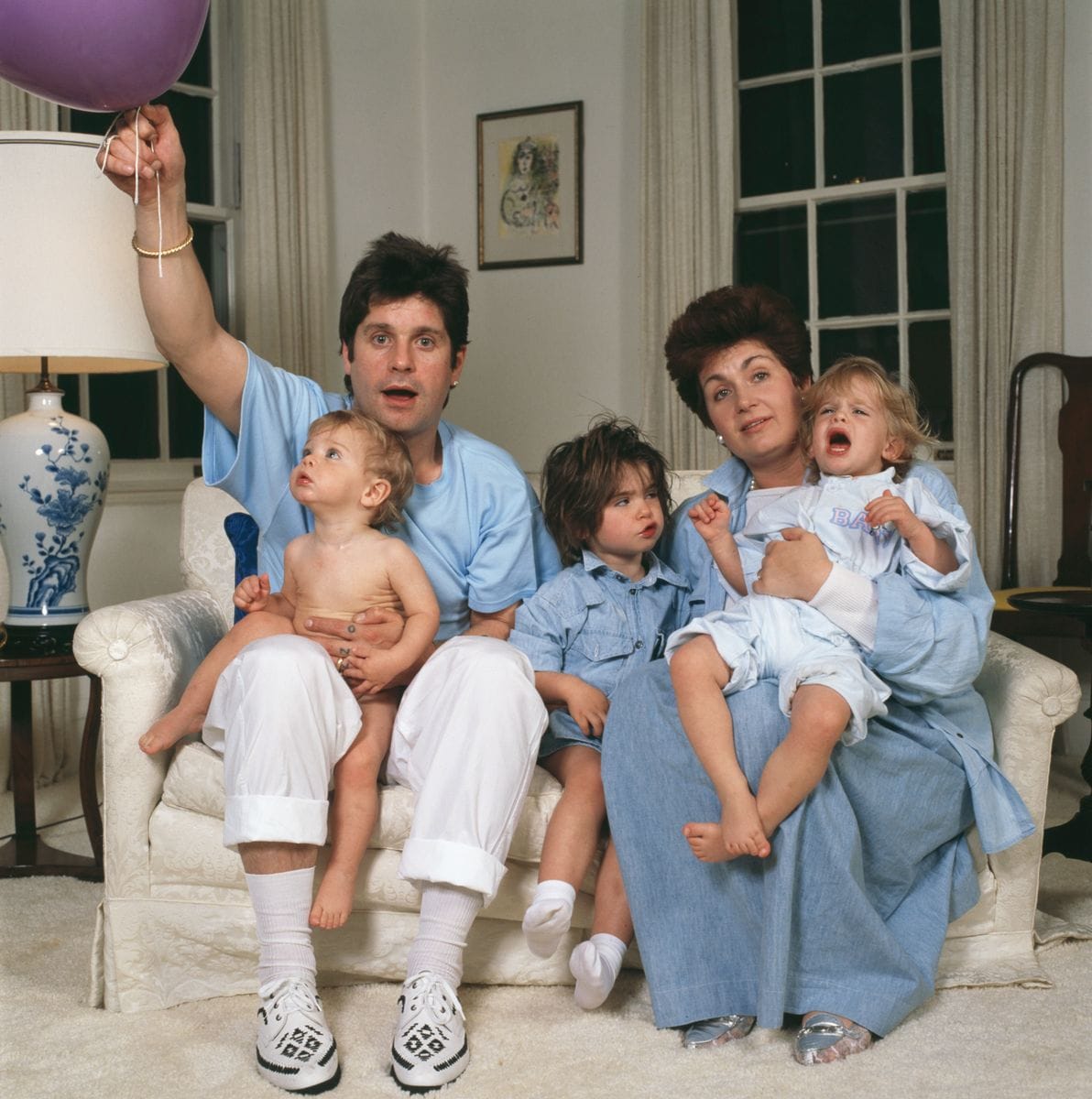 Ozzy and Sharon Osbourne with their kids: Aimee, Kelly and Jack