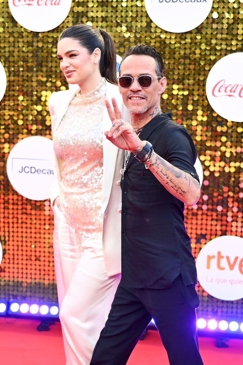 Marc Anthony and Nadia Ferreira arrived together to the Premios Juventud Awards at Starlite Auditorium on September 03, 2026 in Marbella, Spain