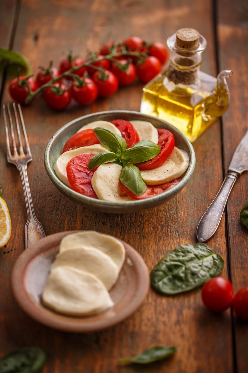 Caprese salad. Simple and tasty starter. Healthy food concept