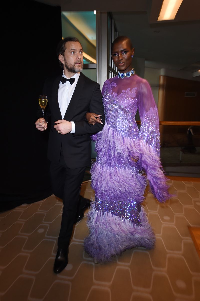 Jodie Turner-Smith and Joshua Jackson backstage during the EE BAFTA Film Awards 2023