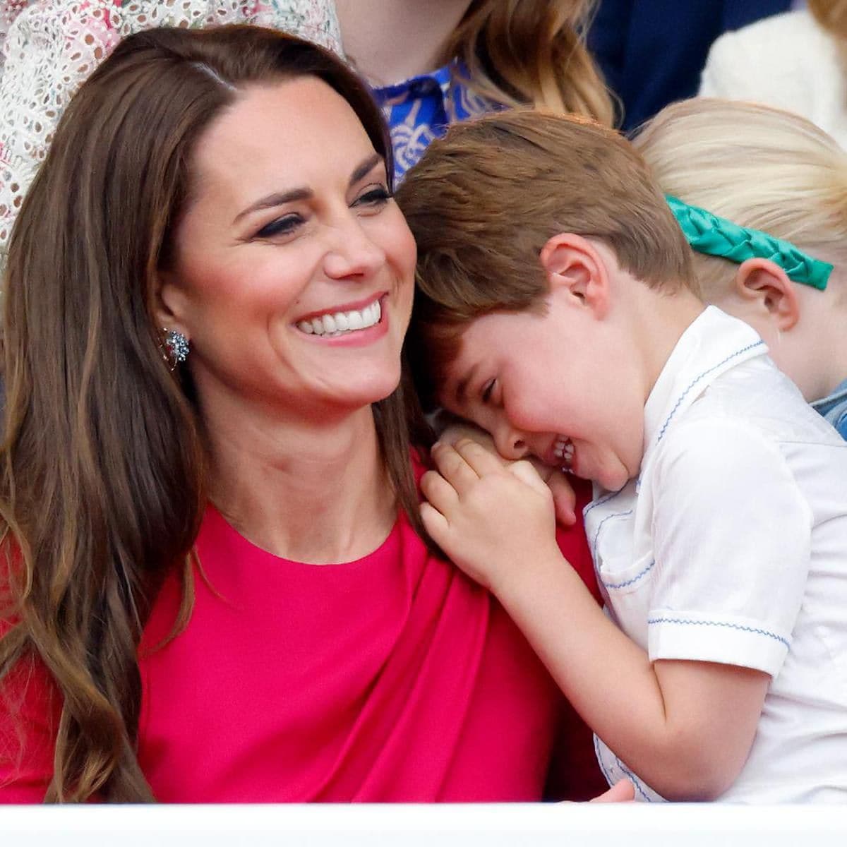 Kate and her youngest child shared a laugh during the pageant.