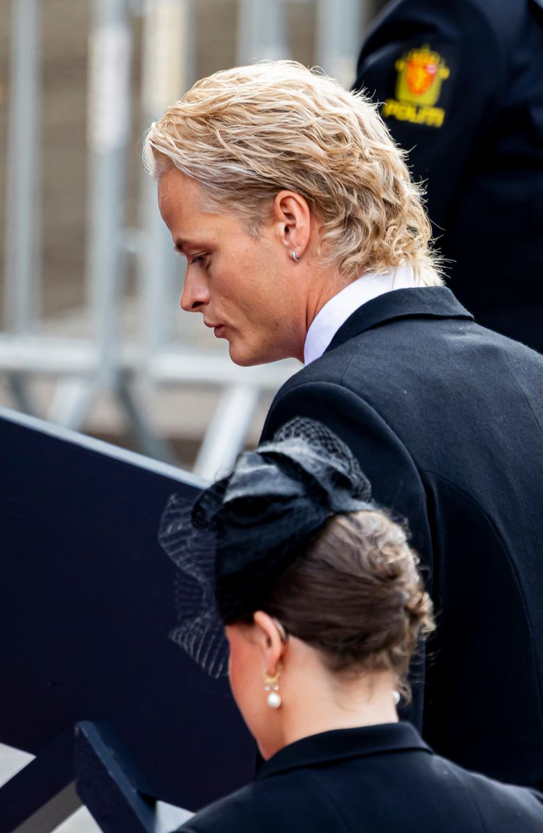 Marius Borg at King Harald's funeral