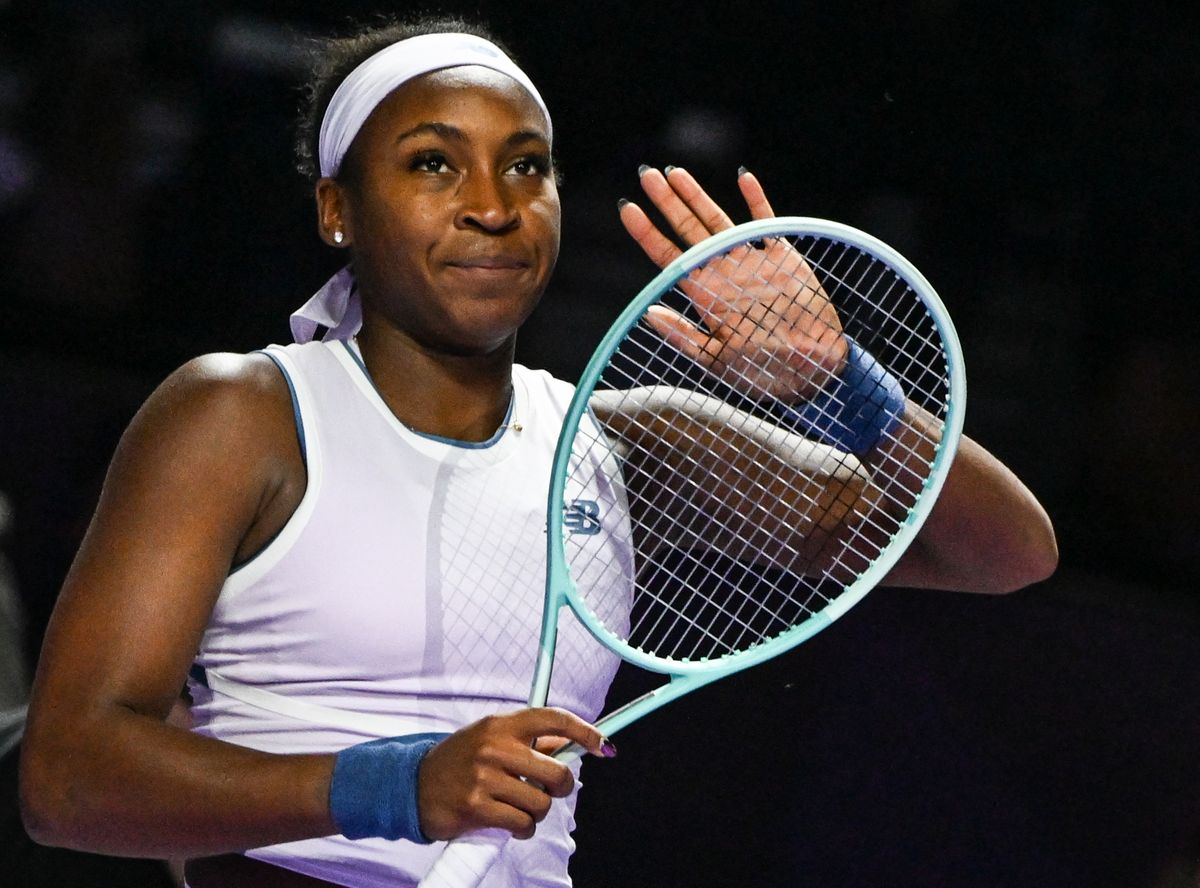 
Coco Gauff of the United States wins against Jasmine Paolini of Italy.