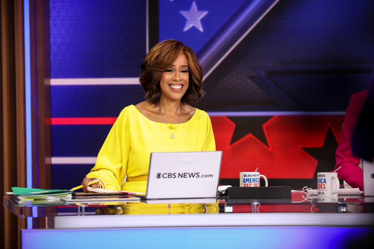 Gayle King from CBS News' "AMERICA DECIDES: ELECTION '24" Coverage Headquarters in New York City.