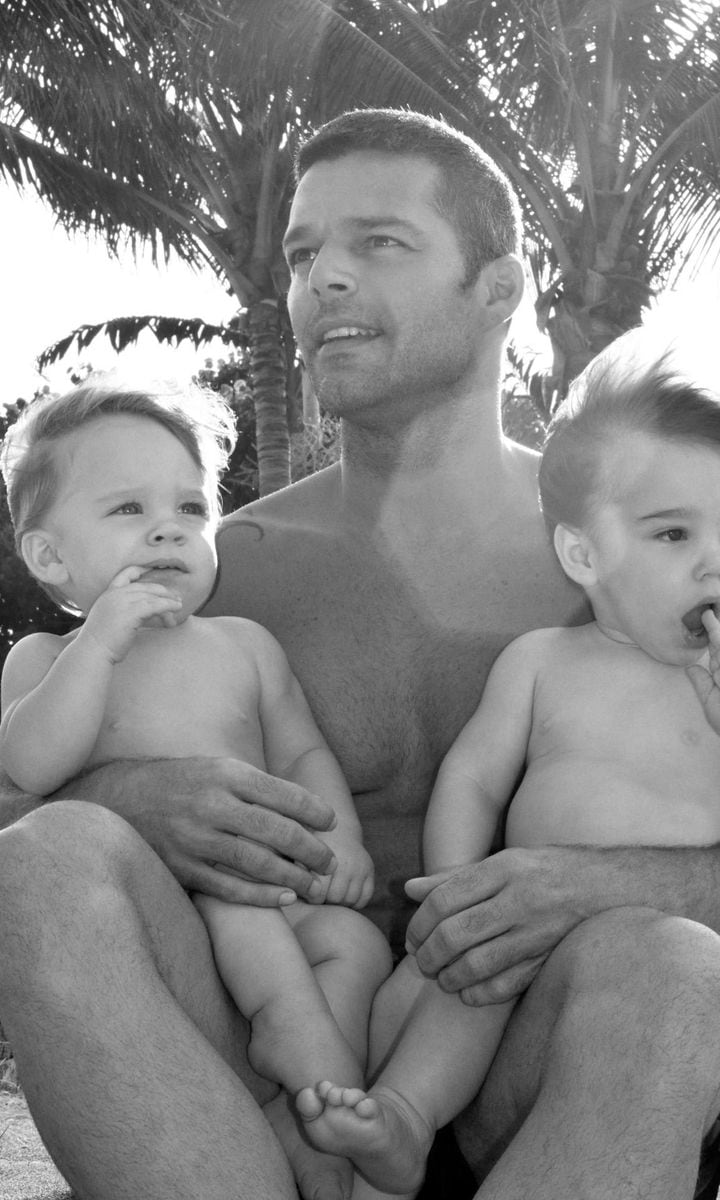 Ricky Martin with his sons Valentino and Matteo