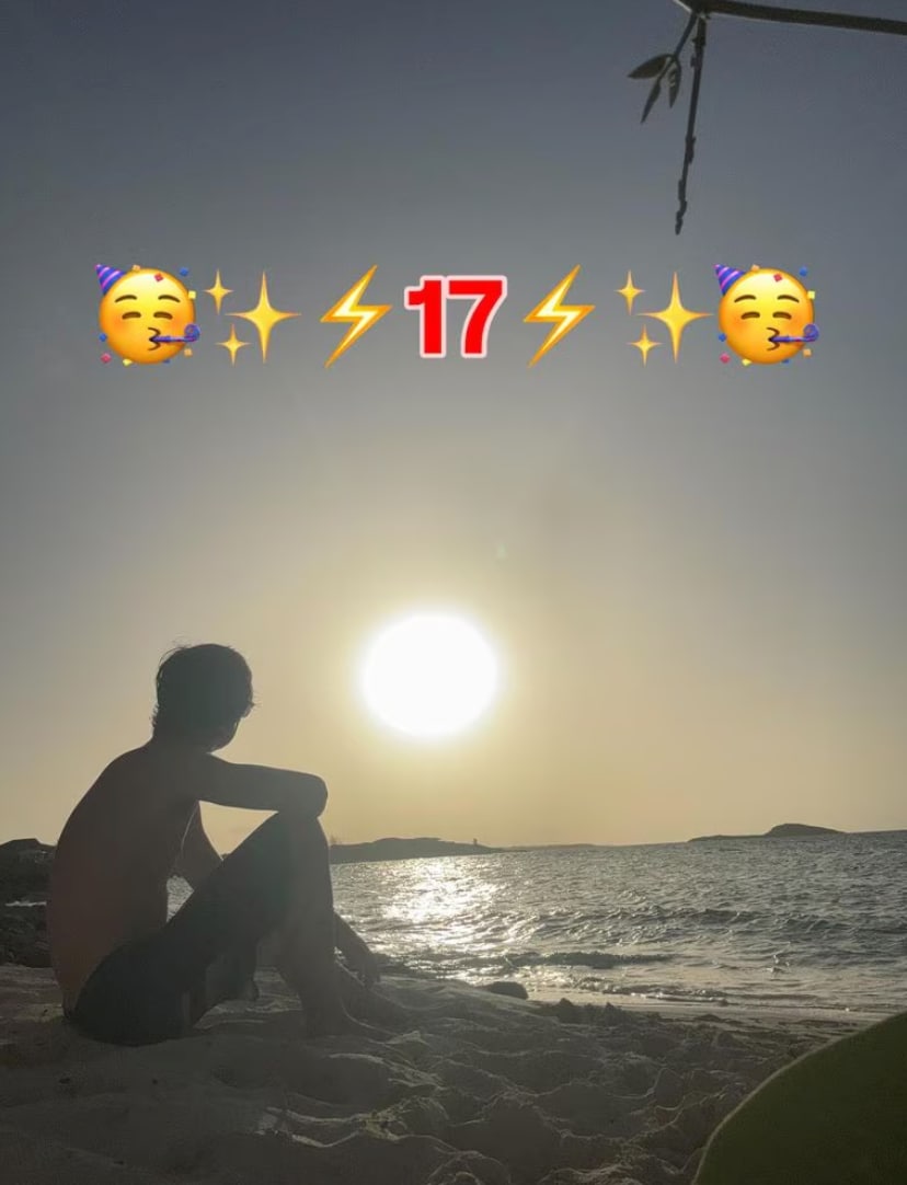 Tino wraps up his birthday celebration with a stunning sunset view.