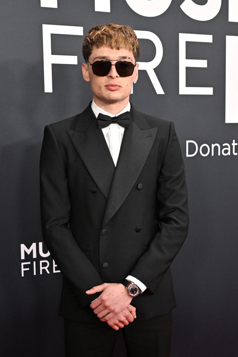 Mexican singer Peso Pluma arrives for the 67th Annual Grammy Awards at the Crypto.com Arena in Los Angeles on February 2, 2025
