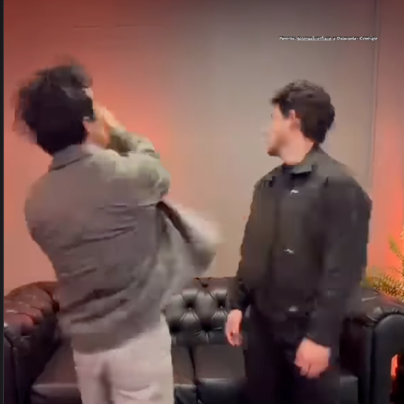 Joe and Nick Jonas ‘slap’ each other while recreating dramatic telenovela scene featuring Francisca Zampogna