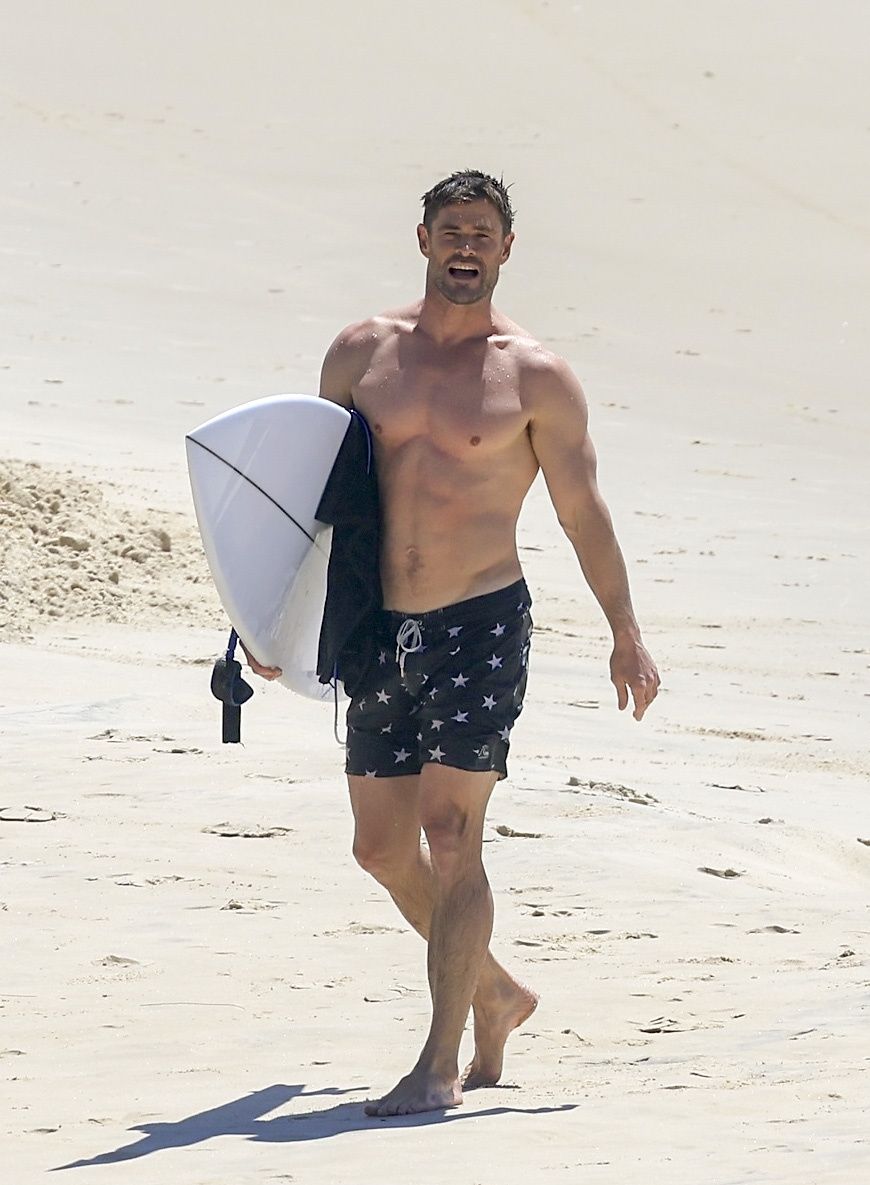 Chris Hemsworth proves he’s a proud dad as he returns to Byron Bay to cheer on son Sasha at surf competition