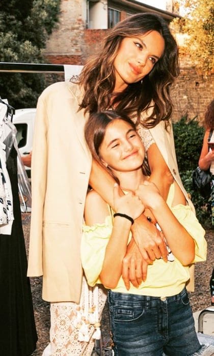 Alessandra Ambrossio daughters runway show in Florence