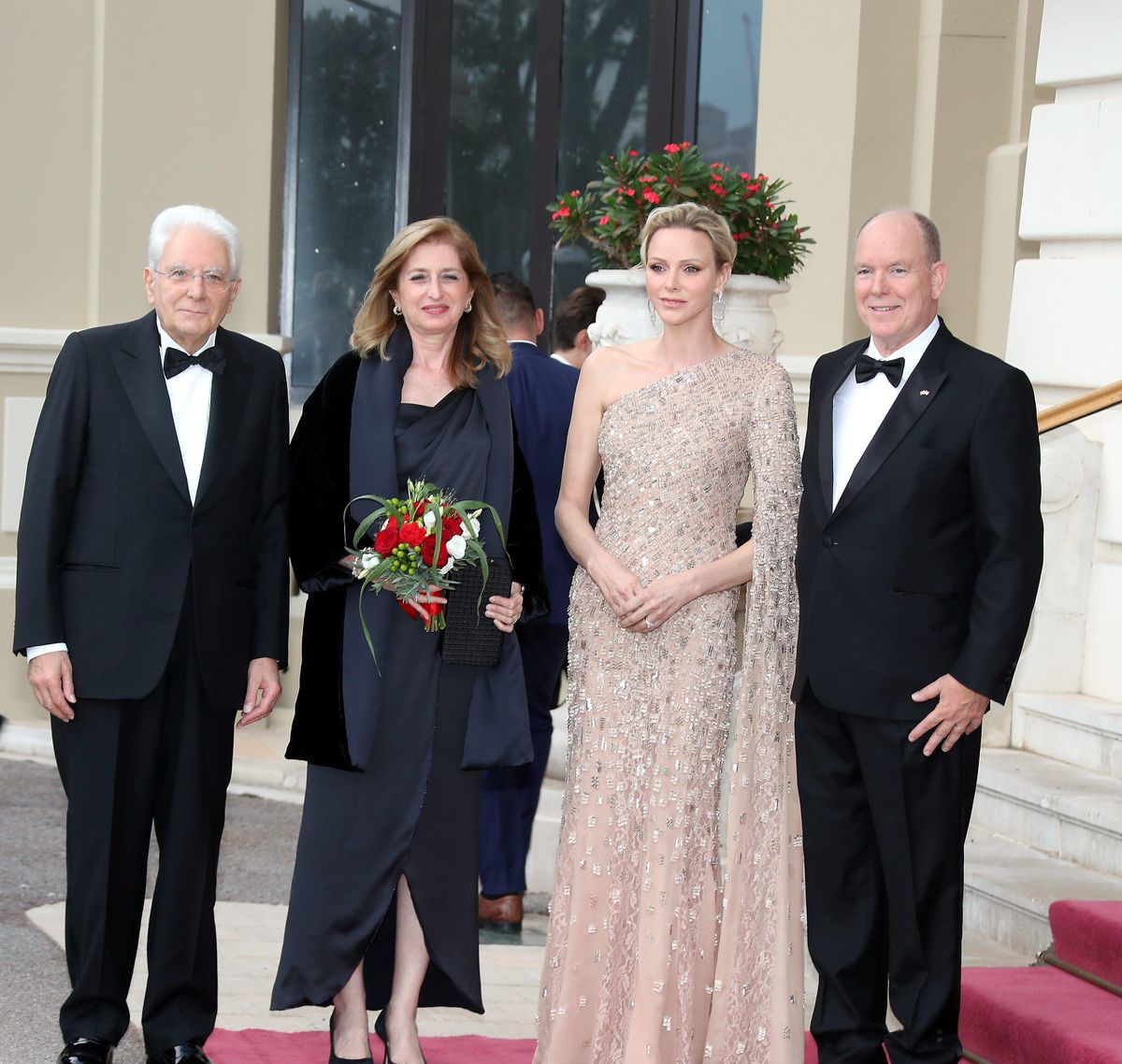 Prince Albert II and Princess Charlene joined President Sergio Mattarella and his daughter, Laura, for an opera performance before dinner at the Prince’s Palace.