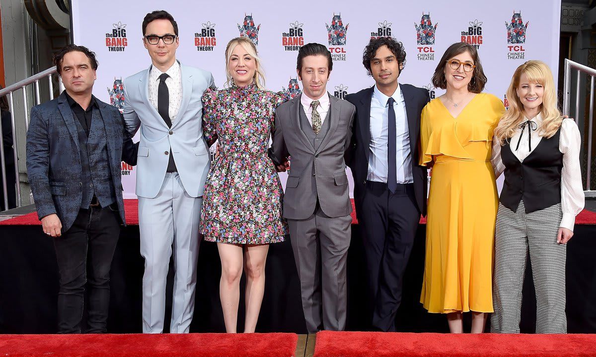 The Cast Of "The Big Bang Theory" Places Their Handprints In The Cement At The TCL Chinese Theatre IMAX Forecourt