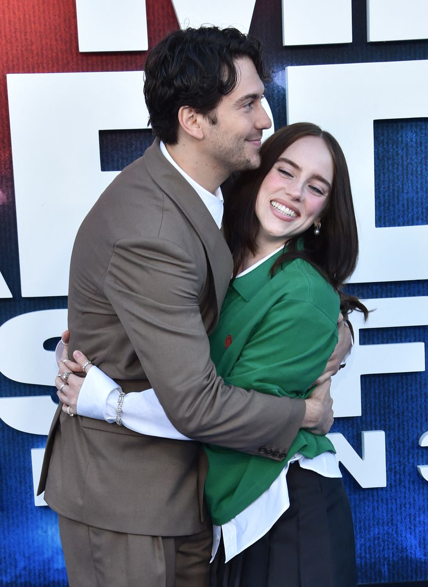  Billie Eilish (R) and US actor Nat Wolff attend the premiere of Paramount Pictures' "Billie Eilish - Hit Me Hard and Soft: The Tour" 