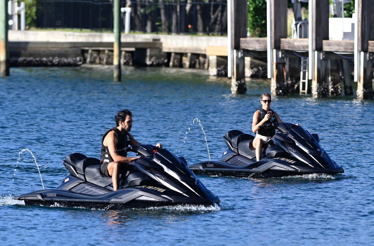 Gisele and Joaquim were spotted riding some jet skis over the weekend