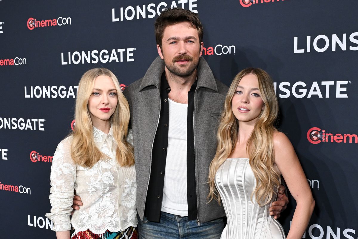 Amanda Seyfried, Brandon Sklenar, and Sydney Sweeney at CinemaCon 2025