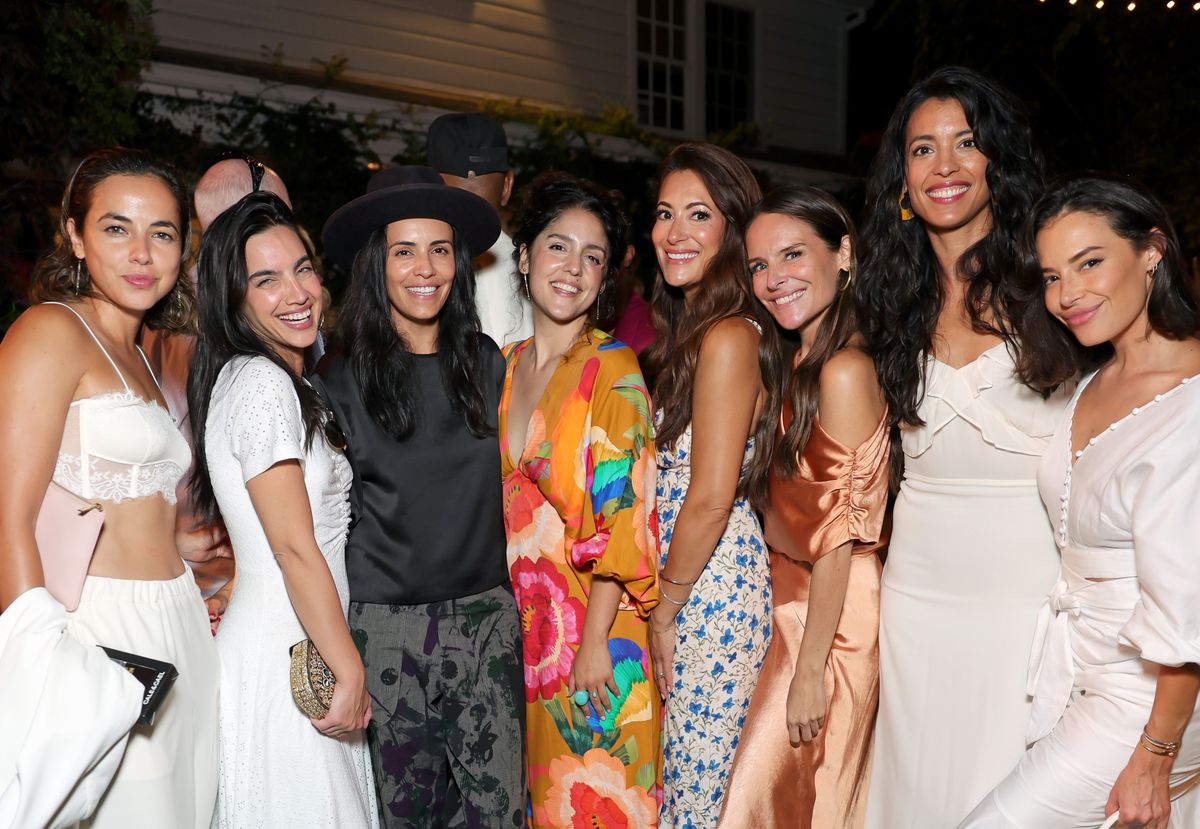 Cristina Rodlo, Maria Gabriela de Faria, Olga Segura-Gall, Andrea Campos, Angelique Cabral, Yara Martinez, Stephanie Sigman and Chloe Bridges attend the This Is About Humanity Soiree on August 23, 2025 in Los Angeles