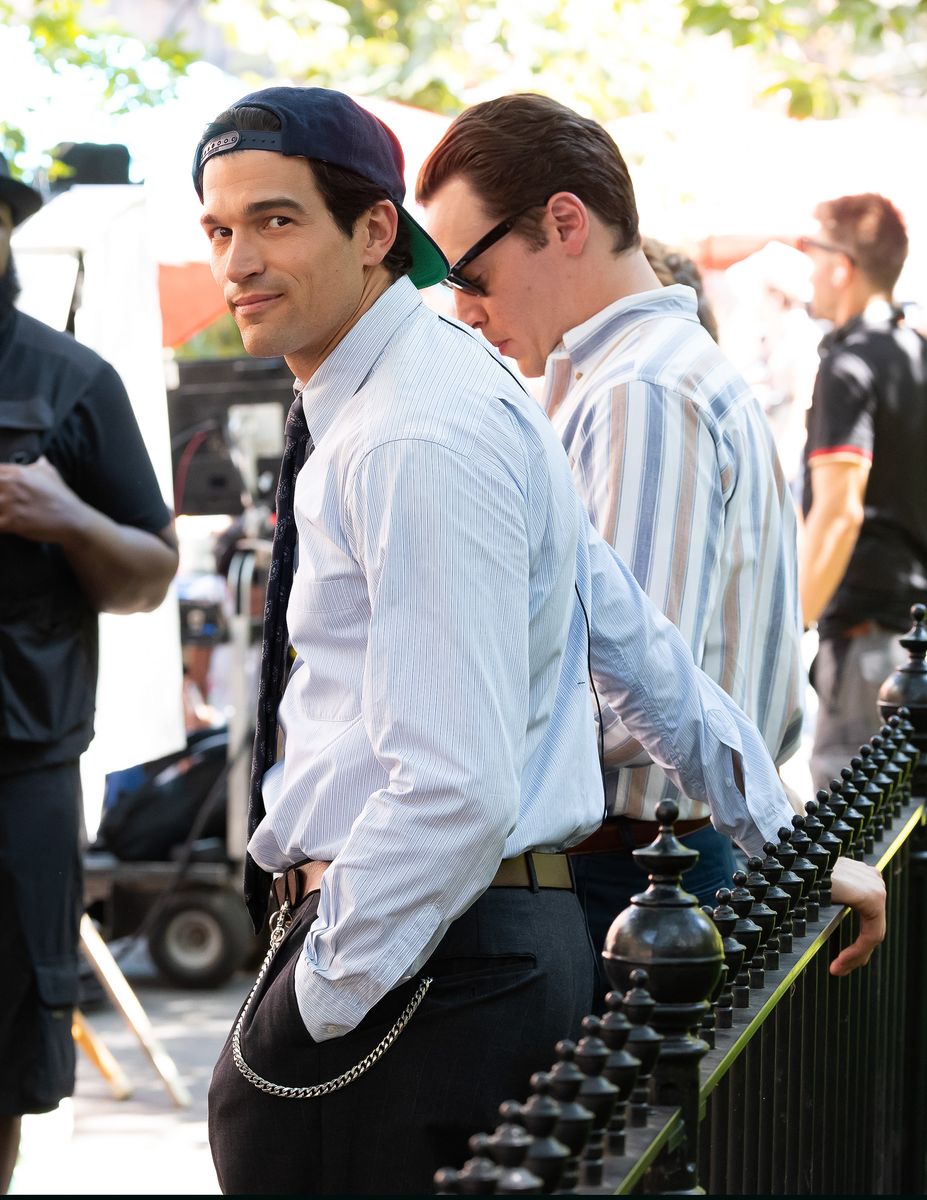 Paul Kelly is seen on the set of the series "American Love Story" playing John F. Kennedy Jr. 