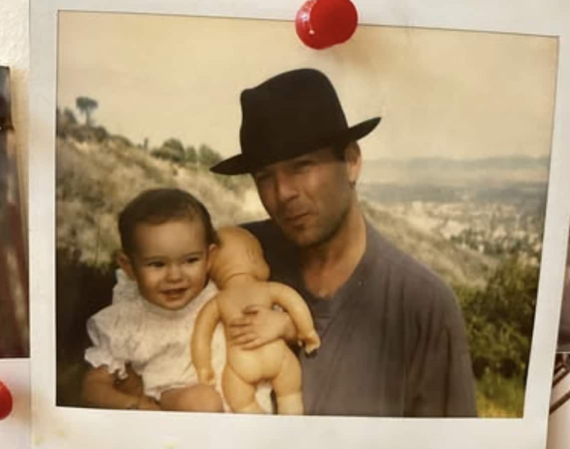 Rumer shared photos of herself as a newborn alongside her dad