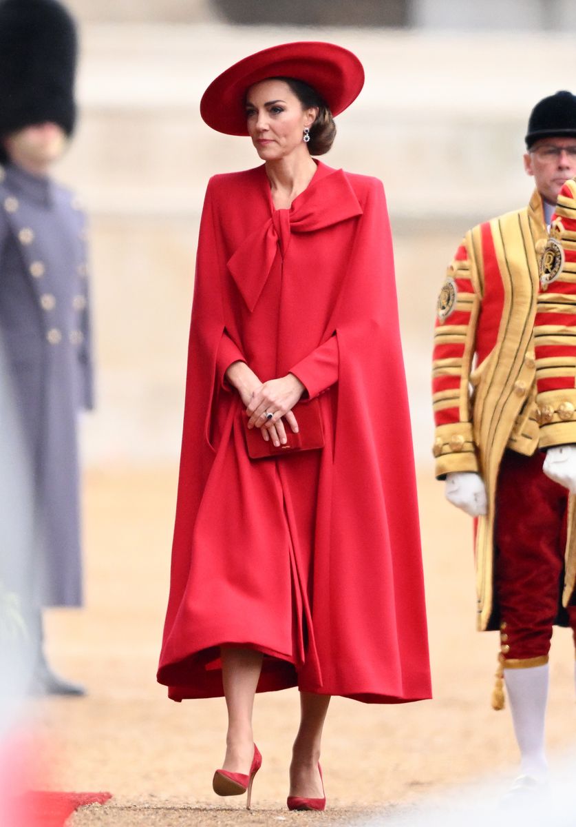  Catherine, Princess of Wales attends a ceremonial welcome for The President and the First Lady of the Republic of Korea 