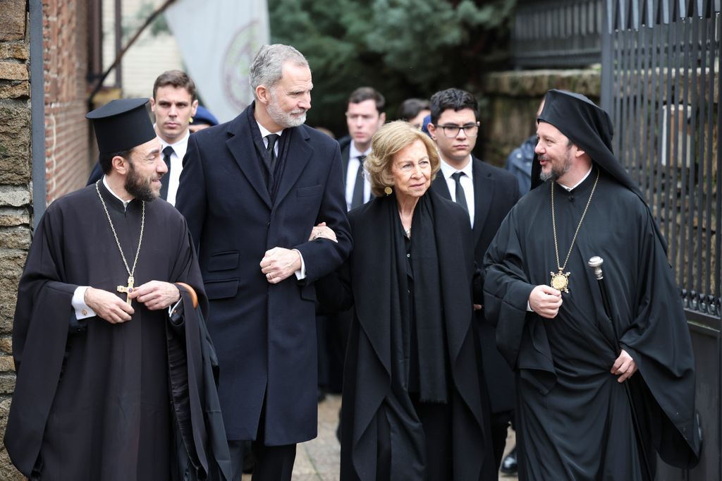 Queen Sofia Supported by Her Grandchildren at Princess Irene’s Farewell
