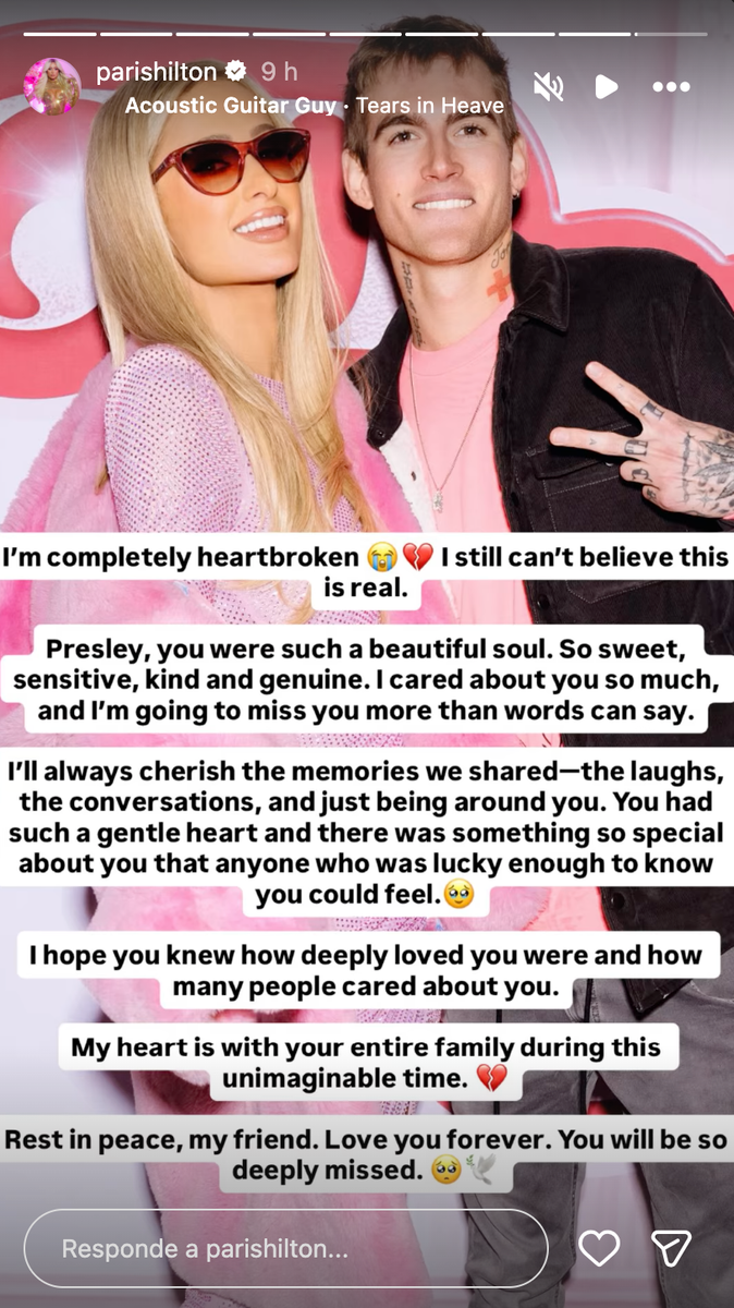 Paris Hilton shared one of the most extensive public tributes to Gerber.