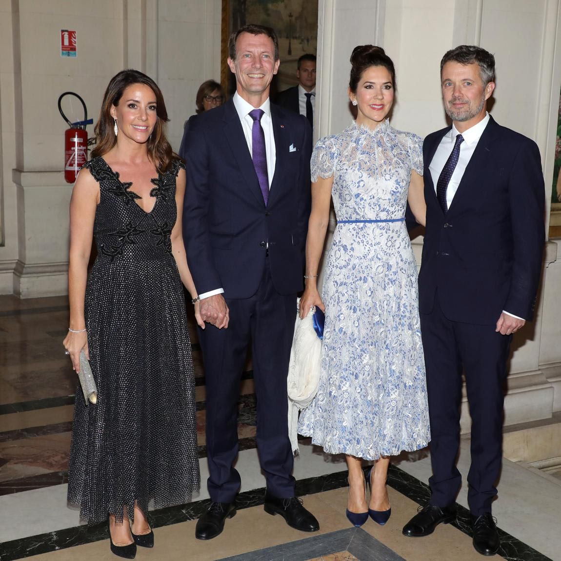 Mary joined husband Crown Prince Frederik, as well as Prince Joachim and Princess Marie for dinner in Paris