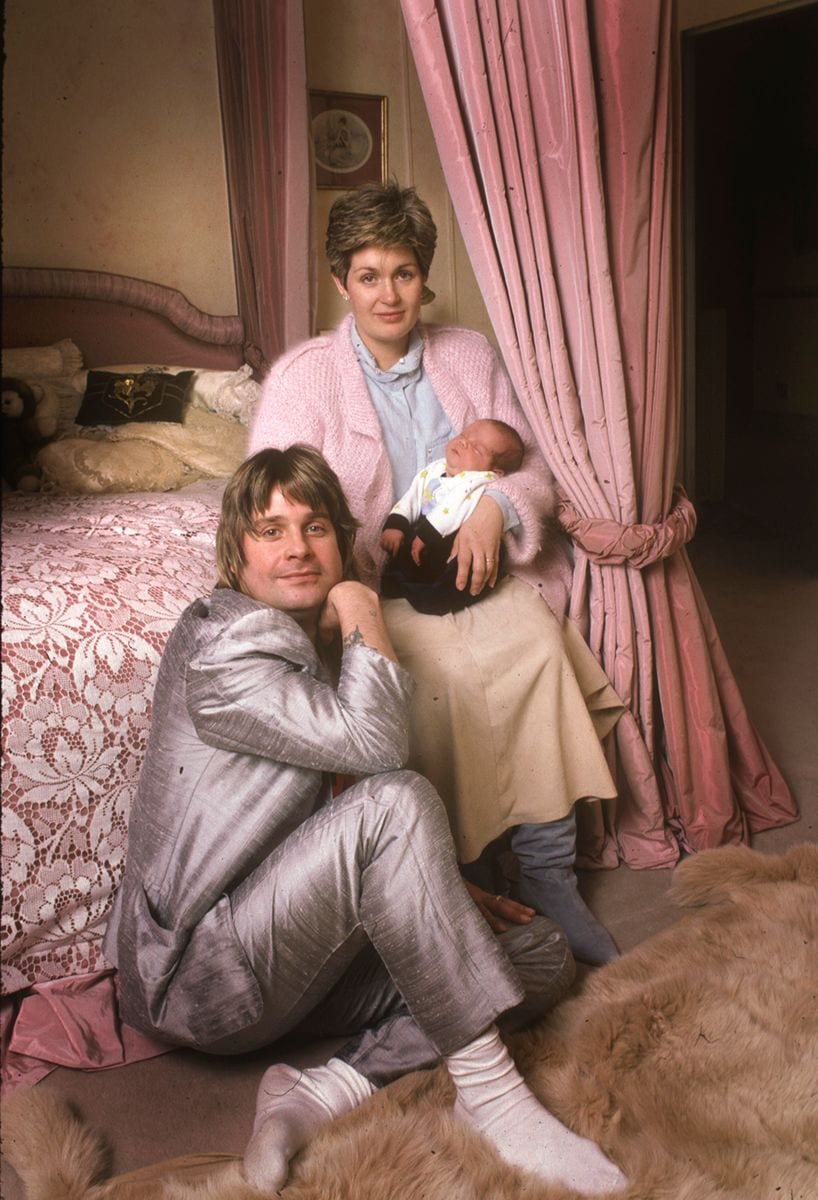 Ozzy Osbourne with Sharon Osbourne and Baby Jack At their Home in Hampstead, London, 1985. (Photo by Jim Rice/Avalon/Getty Images) 