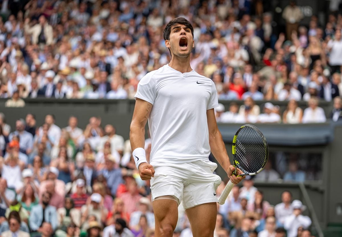 Carlos Alcaraz at Wimbledon 2024