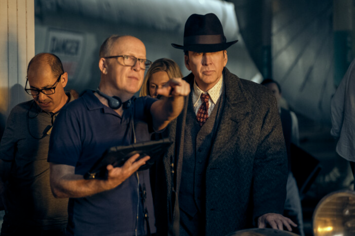 Nicolas Cage on the set of 'Spider-Noir'